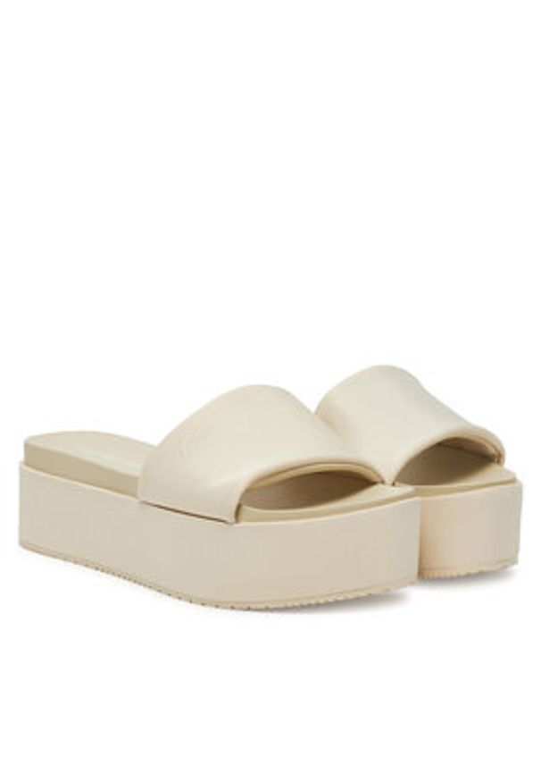 Calvin Klein Jeans Klapki Flatform Sandal Slide In Nylon YW0YW01791 Écru. Materiał: materiał