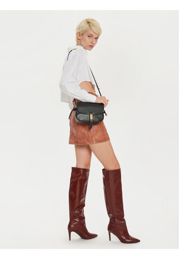 Pinko - PINKO Torebka Saddle Mini AI 24-25 PLTT 103831 A1ZX Czarny. Kolor: czarny. Materiał: skórzane