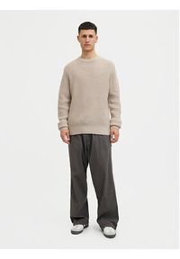 Jack & Jones Sweter Global 12287594 Beżowy Regular Fit. Kolor: beżowy. Materiał: syntetyk, bawełna #7