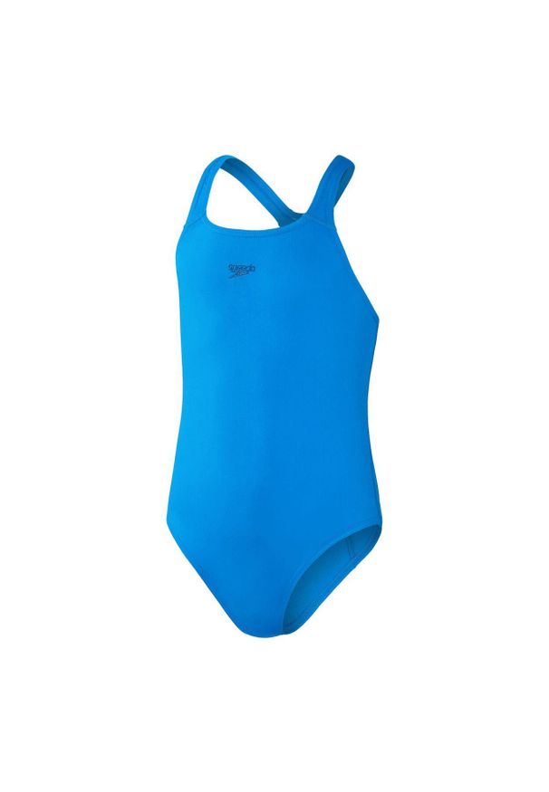 Strój kąpielowy dziewczęcy Speedo Medalist. Kolor: niebieski. Materiał: poliester