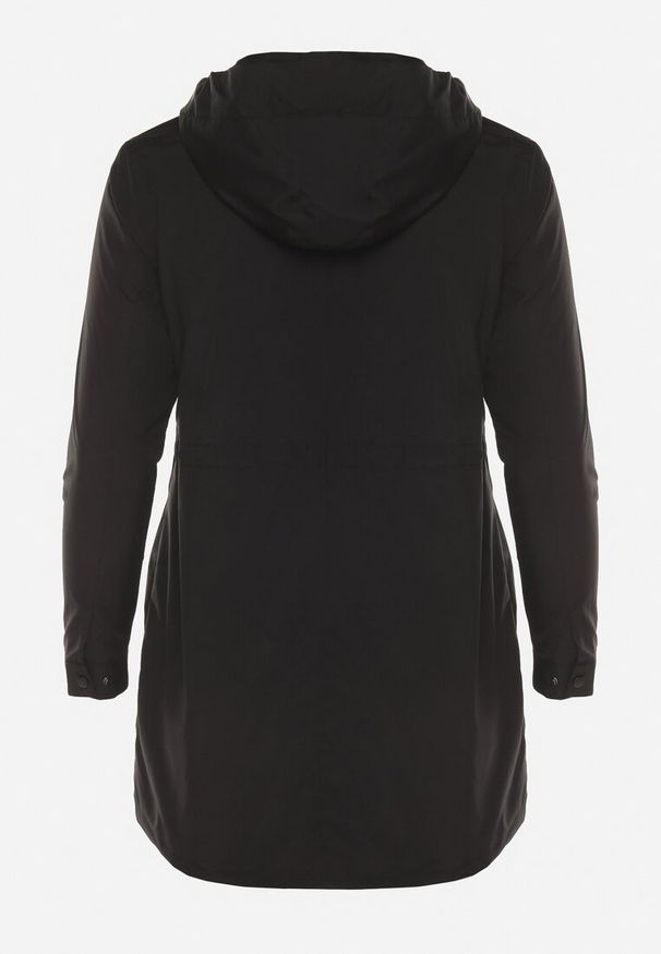 Born2be - Czarna Kurtka Parka z Odpinanym Kapturem Delavin. Okazja: na co dzień. Kolekcja: plus size. Kolor: czarny. Materiał: jeans. Styl: casual, klasyczny