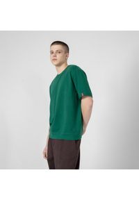 outhorn - T-shirt gładki męski - zielony. Okazja: na co dzień. Kolor: zielony. Materiał: bawełna, dresówka, dzianina. Długość rękawa: krótki rękaw. Wzór: gładki. Styl: casual #6