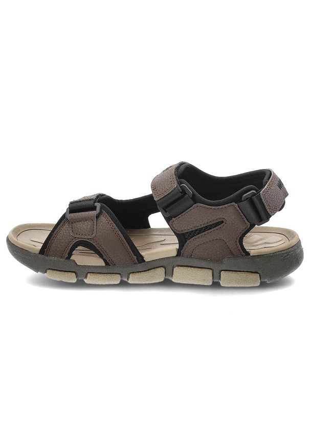 Brązowe Sandały Wrangler Sportowe Obuwie Męskie. Zapięcie: pasek. Kolor: brązowy. Materiał: materiał. Wzór: paski. Sezon: lato. Styl: sportowy