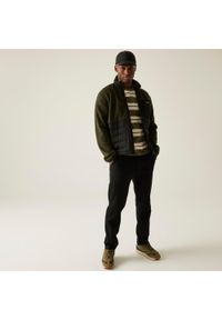 Regatta - Polar męski hybrydowy rozsuwany Frankie Borg. Kolor: czarny, zielony, wielokolorowy. Materiał: polar. Sport: turystyka piesza #1