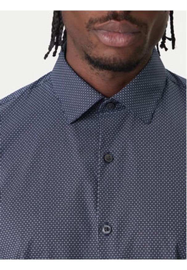 Calvin Klein Koszula LV019EU083 Granatowy Slim Fit. Kolor: niebieski. Materiał: bawełna