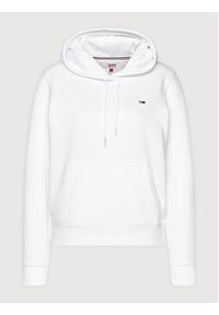 Tommy Jeans Bluza Fleece Hoodie DW0DW09228 Biały Regular Fit. Kolor: biały. Materiał: syntetyk