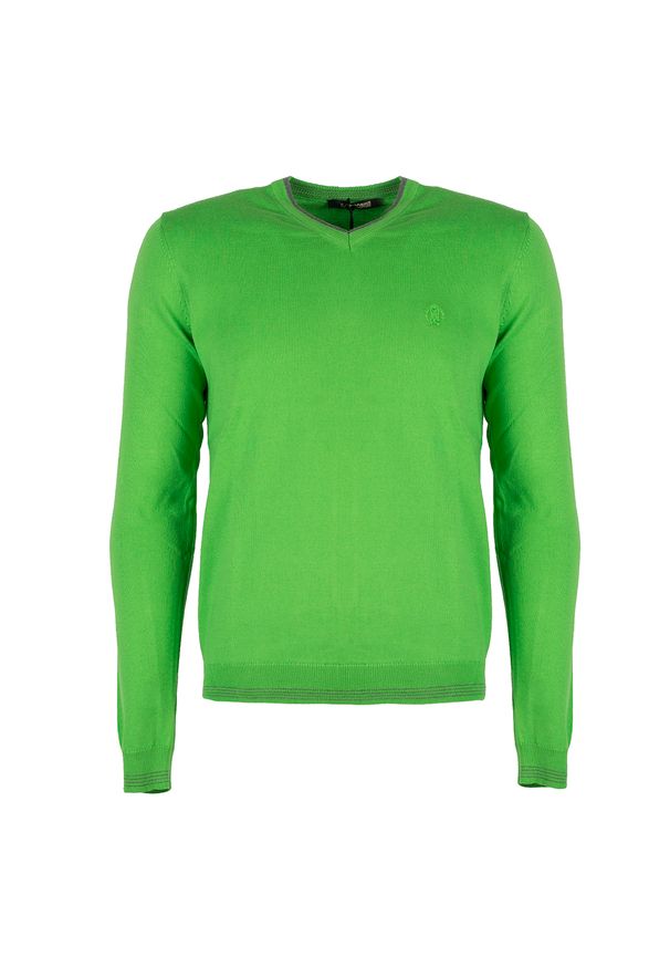 Sweter Roberto Cavalli z dekoltem w kształcie v, na co dzień