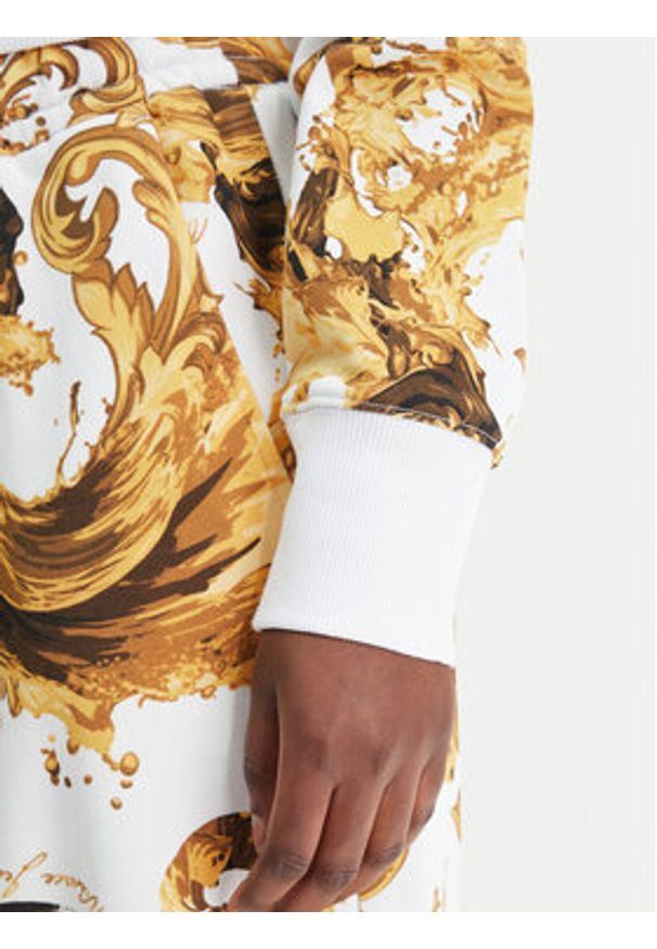 Versace Jeans Couture Bluza 80HAI313 FS196 Biały Regular Fit. Typ kołnierza: kołnierzyk włoski. Kolor: biały. Materiał: bawełna