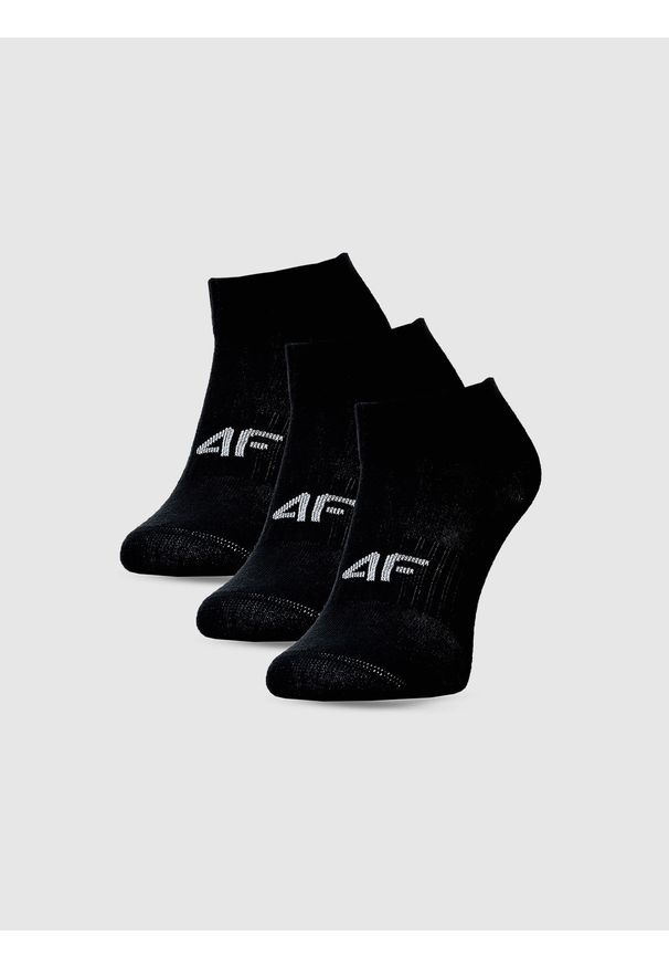 4f - 4F Skarpetki casual za kostkę (3-pack) dziewczęce - czarne 38-40. Kolor: czarny. Materiał: bawełna, włókno, materiał, poliamid