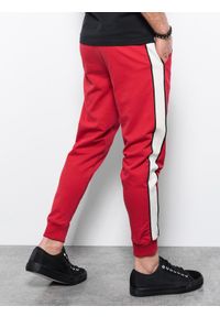 Ombre Clothing - Spodnie męskie dresowe joggery P951 - czerwone - XXL. Kolor: czerwony. Materiał: dresówka #5