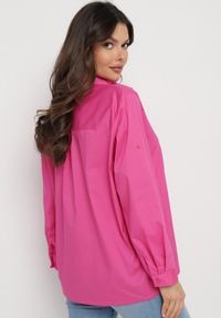 Born2be - Fuksjowa Klasyczna Koszula z Bawełny Oversize Heriadie. Kolor: różowy. Materiał: bawełna. Styl: klasyczny