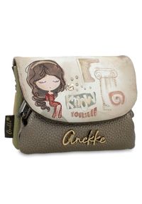 Brązowy Kompaktowy Damski Portfel Anekke Muse. Kolor: brązowy #6