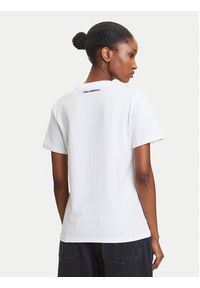 Karl Lagerfeld - KARL LAGERFELD T-Shirt A3W17018 Biały Regular Fit. Typ kołnierza: dekolt w karo. Kolor: biały. Materiał: bawełna #5
