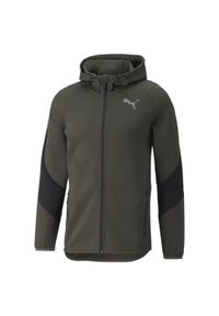 Bluza dresowa męska Puma EVOSTRIPE. Kolor: zielony. Materiał: dresówka. Sport: fitness