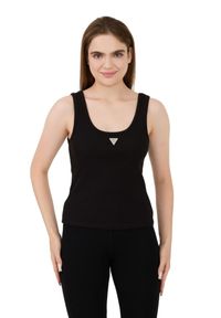 Guess - GUESS Czarny damski top Ribbed Knit Tank, Rozmiar M. Kolor: czarny #6