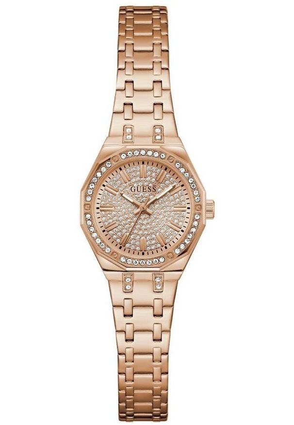 Zegarek damski Guess GW0931L4 CYRKONIE różowe złoto. Kolor: różowy, złoty, wielokolorowy