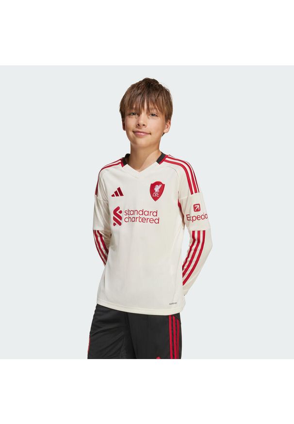 Adidas - Koszulka Liverpool FC 25/26 Long Sleeve Away Kids. Kolor: biały. Długość rękawa: długi rękaw. Sport: piłka nożna