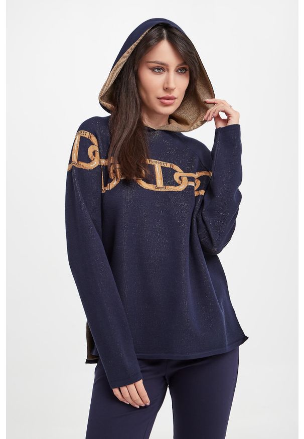 Twinset Milano - Sweter damski z kapturem TWINSET. Typ kołnierza: kaptur