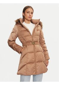 Guess Płaszcz zimowy New Olga W4BL40 WEX52 Beżowy Regular Fit. Kolor: beżowy. Materiał: syntetyk. Sezon: zima