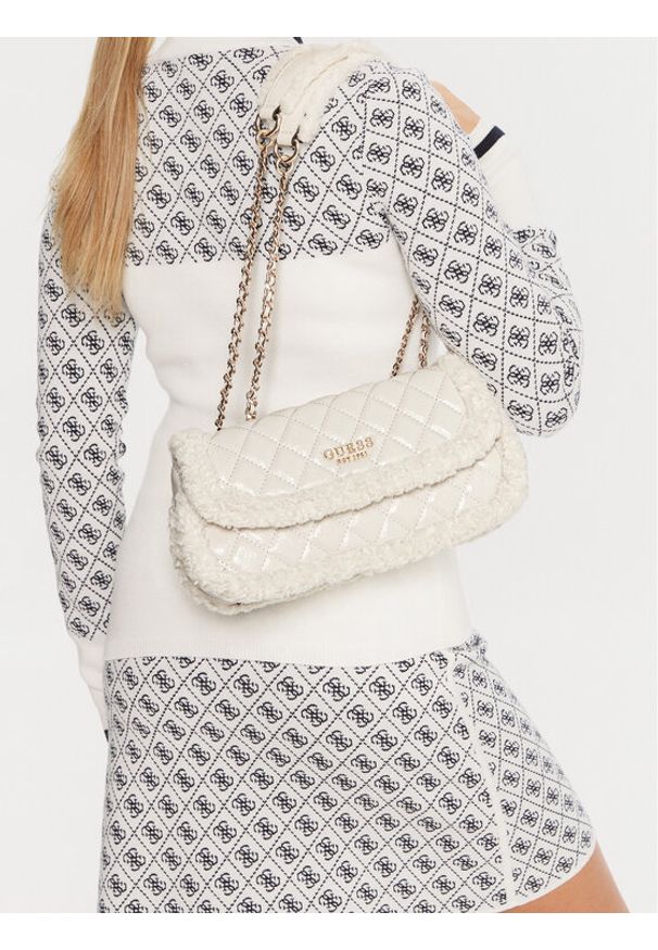Guess Torebka Cristi HWTG81 39210 Écru. Kolor: kremowy. Materiał: skórzane