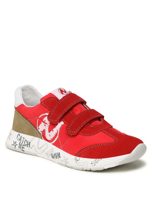 Sneakersy Naturino Naturino Jesko Vl. 0012015885.20.1H08 D Red/Stone. Kolor: czerwony. Materiał: skóra, zamsz