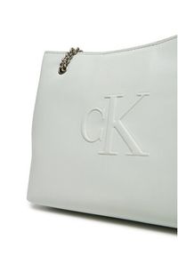 Calvin Klein Jeans Torebka Sculpted Chain Shoulder Bag LV04K3163G Szary. Kolor: szary. Materiał: skórzane