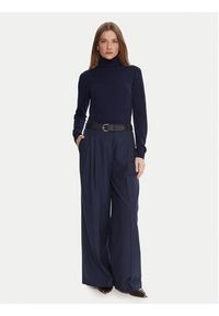 Kontatto Golf 3M0824C Granatowy Regular Fit. Typ kołnierza: golf. Kolor: niebieski. Materiał: wiskoza #3