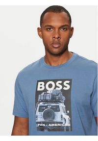 BOSS T-Shirt Te_Mextour 50535079 Niebieski Regular Fit. Kolor: niebieski. Materiał: bawełna