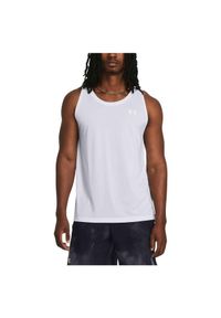 Tank top do biegania męski Under Armour Launch Singlet. Kolor: biały