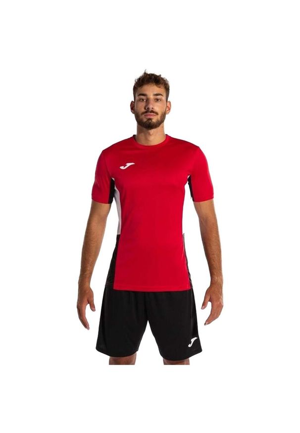 Zestaw Sportowy Joma Danubio II 5XS - Czerwony, Czarny, Biały, Oddychający. Kolor: czerwony, czarny, wielokolorowy. Materiał: dresówka. Sport: fitness, piłka nożna