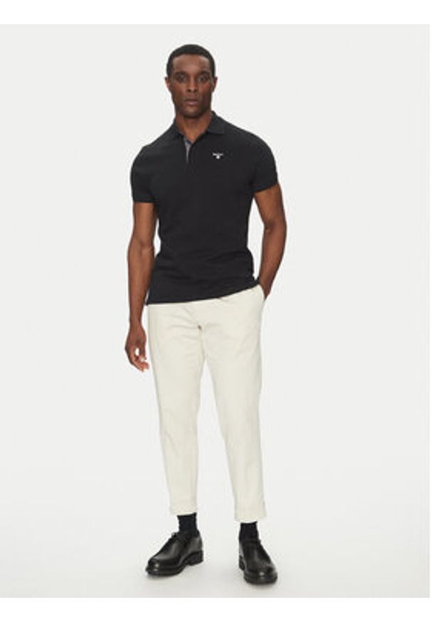 Barbour Polo Tartan MML0012BK31 Czarny Regular Fit. Typ kołnierza: polo. Kolor: czarny. Materiał: bawełna