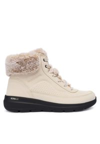 skechers - Skechers Botki Glacial Ultra 144199/NTBK Beżowy. Kolor: beżowy. Materiał: skóra