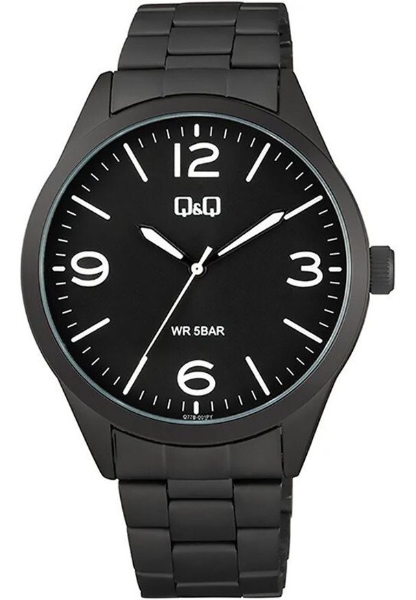 Zegarek męski QQ Q77B-001P czarny. Kolor: czarny