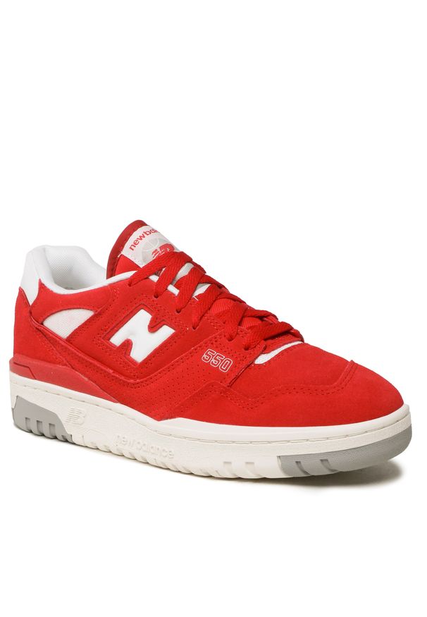 Sneakersy New Balance BB550VND Czerwony. Kolor: czerwony. Materiał: skóra, zamsz