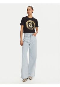 Just Cavalli T-Shirt 78PAHT01 Czarny Regular Fit. Kolor: czarny. Materiał: bawełna