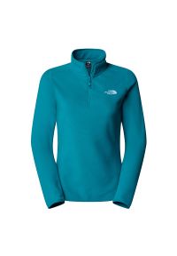 Bluza damska The North Face 100 Glacier 1/4 Zip Fleece 0A855M6GO1 - niebieska. Kolor: niebieski. Materiał: poliester, dzianina, polar. Styl: klasyczny. Sport: narciarstwo #1