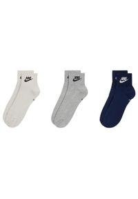 Nike - Skarpety Za Kostkę Unisex Adult Everyday Essential (zestaw 3 Sztuk). Kolor: czarny, niebieski, wielokolorowy, biały. Sport: turystyka piesza