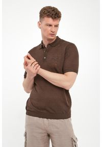 Aeronautica Militare - Polo męskie lniane AERONAUTICA MILITARE. Typ kołnierza: polo. Materiał: len #1