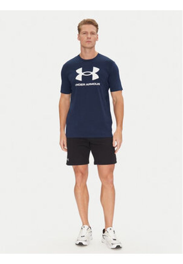 Under Armour T-Shirt Ua Sportstyle Logo Update Ss 1382911 Granatowy Loose Fit. Kolor: niebieski. Materiał: bawełna