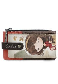 Brązowe Damskie Etui Na Karty Anekke Muse. Kolor: brązowy. Materiał: materiał #7