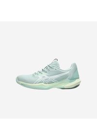 Asics - Buty tenisowe damskie ASICS Gel Solution Speed FF 3 na korty ziemne. Kolor: zielony, biały, wielokolorowy, żółty. Materiał: kauczuk. Sport: tenis