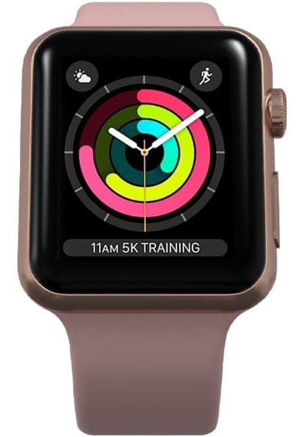 Apple Refurbished smartwatch Watch Series 3, 42mm Gold Aluminium Case with Pink Sand Sport Band (Renewd). Rodzaj zegarka: smartwatch. Kolor: różowy. Styl: sportowy