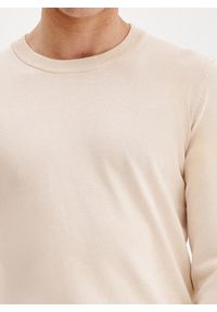 Pako Lorente - PAKO LORENTE – Beżowy sweter męski o-neck. Kolor: beżowy, niebieski. Materiał: wiskoza, poliamid. Wzór: gładki. Sezon: wiosna #8