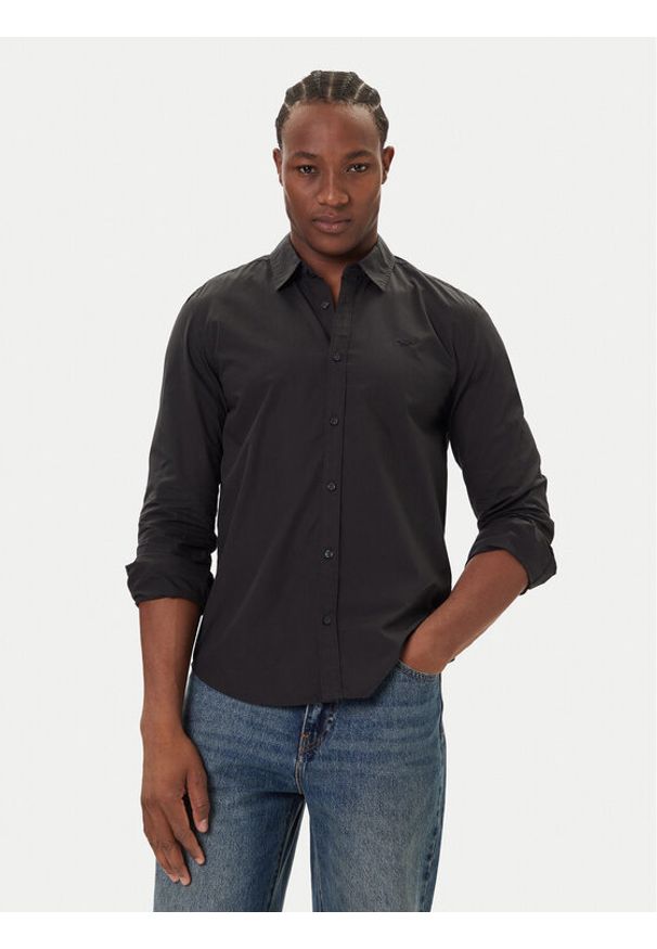 Mustang Koszula Canton 1016951 Czarny Slim Fit. Kolor: czarny. Materiał: bawełna