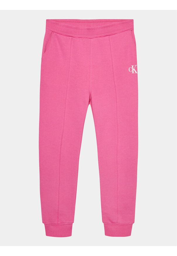 Calvin Klein Jeans Spodnie dresowe Logo IG0IG02285 Różowy Regular Fit. Kolor: różowy. Materiał: bawełna