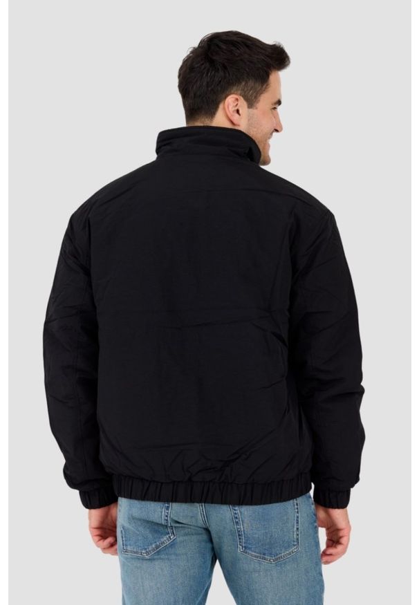 Tommy Jeans - TOMMY JEANS Czarna męska kurtka przejściowa z drobnym logo, Rozmiar L. Kolor: czarny. Materiał: poliamid. Wzór: bez wzorów
