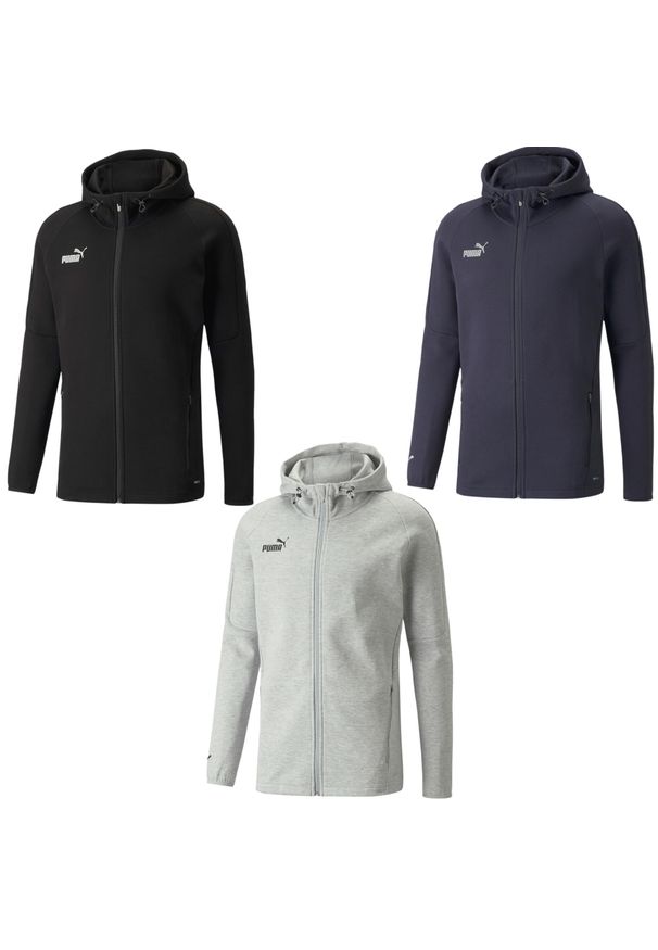 Bluza męska Puma teamFINAL Casuals Hooded Jkt. Typ kołnierza: kaptur. Kolor: szary. Materiał: bawełna, materiał. Sport: piłka nożna