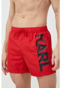 Karl Lagerfeld szorty kąpielowe kolor czerwony. Kolor: czerwony. Materiał: poliester