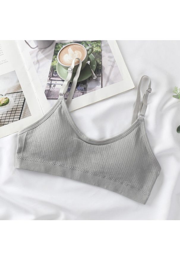 Intica - Braletka miękka z delikatnymi ramiączkami Robinia. Kolor: szary. Materiał: tkanina, materiał