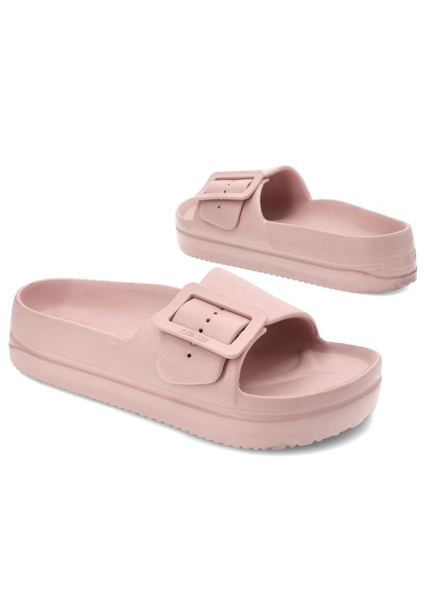 Big-Star - Różowe Klapki Big Star Wodoodporne Obuwie Damskie. Okazja: na plażę, na co dzień, na spacer. Kolor: różowy. Materiał: tworzywo sztuczne, materiał. Sezon: lato. Styl: casual